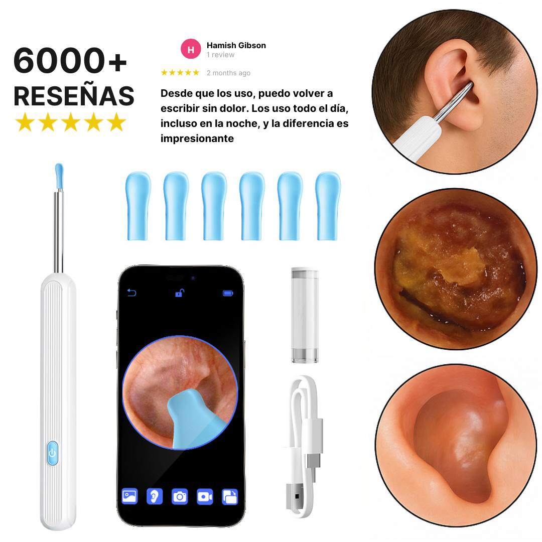 Limpiador de oidos con camara