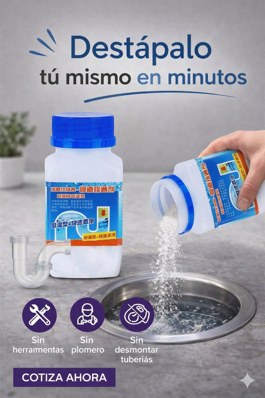 Polvo Destapa Cañerías 300gr – Recupera el Flujo de tus Tuberías